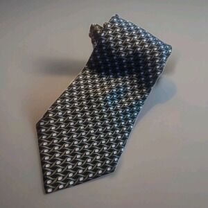 Louis Roth Handmade 100% Silk Tie Geometric Multi-Color USA Vintage Necktie 1742